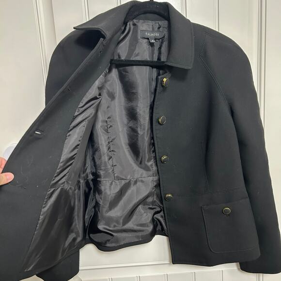 Talbots Tailored Black Blazer Jacket 12 Solid Career Modest Classic Professional - Picture 5 of 12